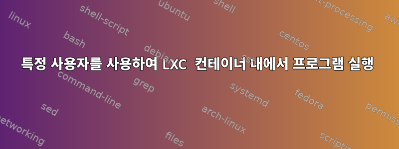 특정 사용자를 사용하여 LXC 컨테이너 내에서 프로그램 실행