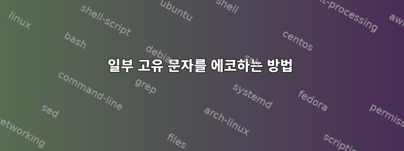 일부 고유 문자를 에코하는 방법