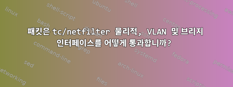 패킷은 tc/netfilter 물리적, VLAN 및 브리지 인터페이스를 어떻게 통과합니까?