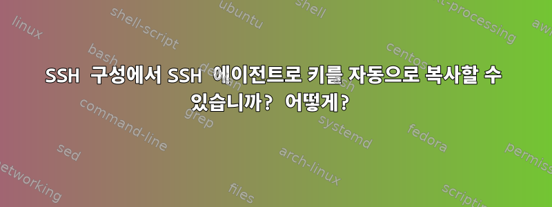 SSH 구성에서 SSH 에이전트로 키를 자동으로 복사할 수 있습니까? 어떻게?