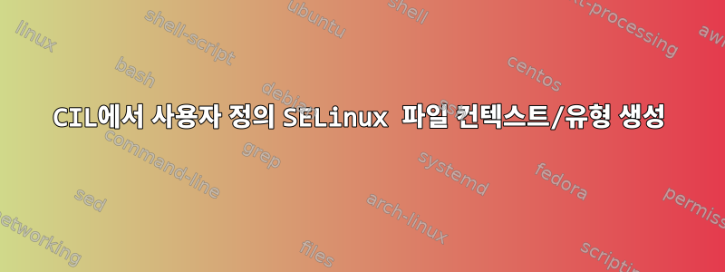 CIL에서 사용자 정의 SELinux 파일 컨텍스트/유형 생성