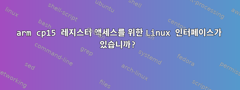 arm cp15 레지스터 액세스를 위한 Linux 인터페이스가 있습니까?