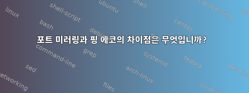 포트 미러링과 핑 에코의 차이점은 무엇입니까?