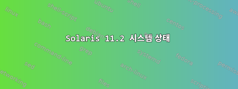 Solaris 11.2 시스템 상태