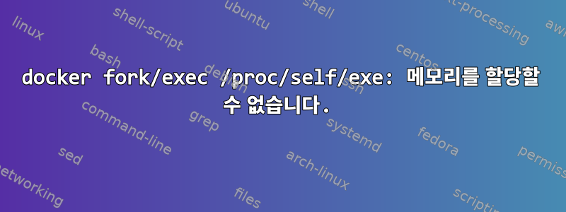 docker fork/exec /proc/self/exe: 메모리를 할당할 수 없습니다.