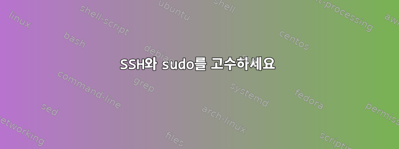 SSH와 sudo를 고수하세요