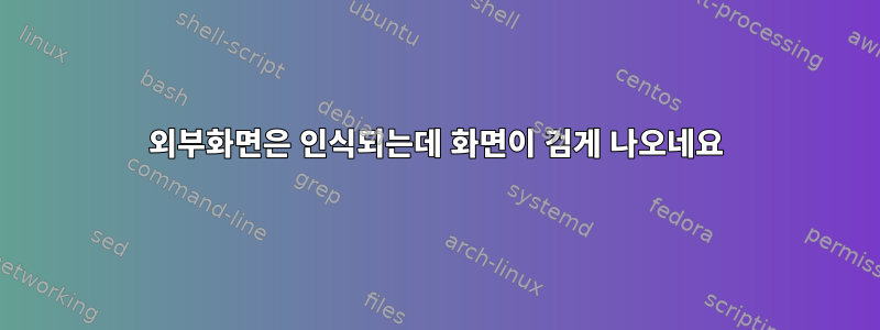 외부화면은 인식되는데 화면이 검게 나오네요