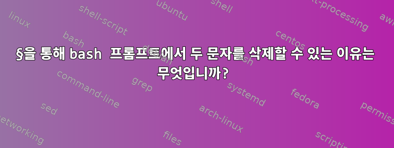 §을 통해 bash 프롬프트에서 두 문자를 삭제할 수 있는 이유는 무엇입니까?