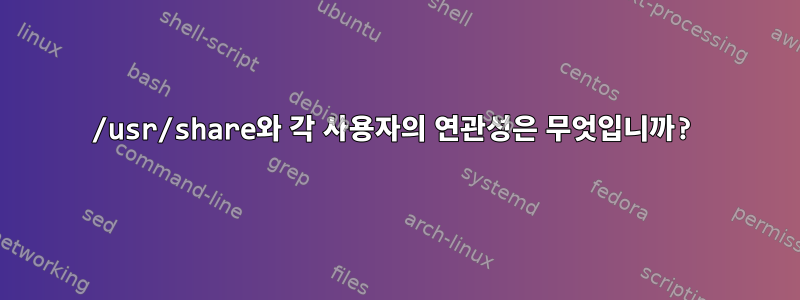 /usr/share와 각 사용자의 연관성은 무엇입니까?