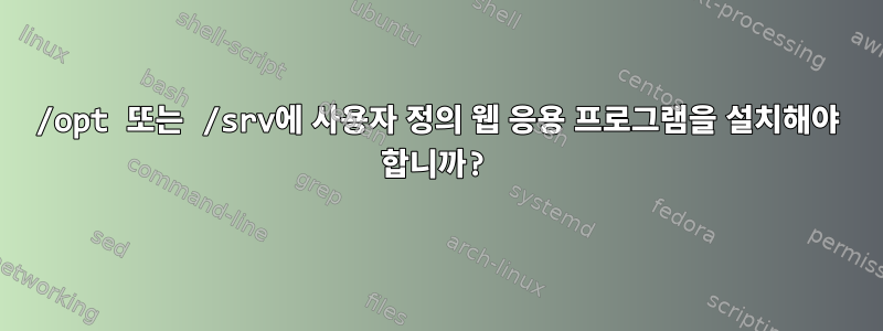 /opt 또는 /srv에 사용자 정의 웹 응용 프로그램을 설치해야 합니까?