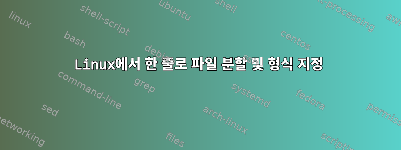 Linux에서 한 줄로 파일 분할 및 형식 지정