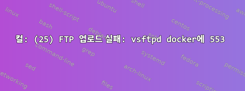 컬: (25) FTP 업로드 실패: vsftpd docker에 553