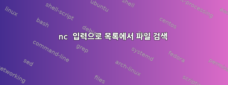 nc 입력으로 목록에서 파일 검색