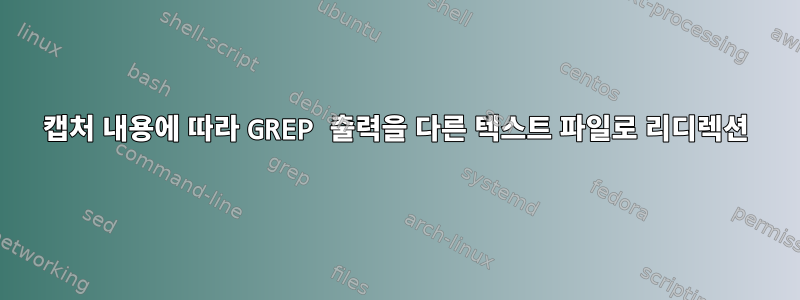 캡처 내용에 따라 GREP 출력을 다른 텍스트 파일로 리디렉션