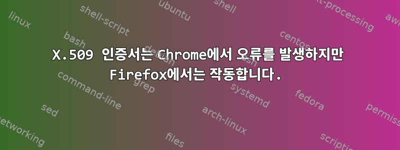 X.509 인증서는 Chrome에서 오류를 발생하지만 Firefox에서는 작동합니다.