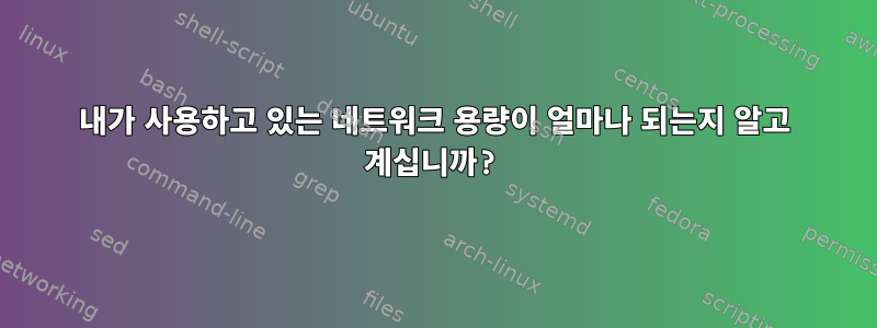 내가 사용하고 있는 네트워크 용량이 얼마나 되는지 알고 계십니까?