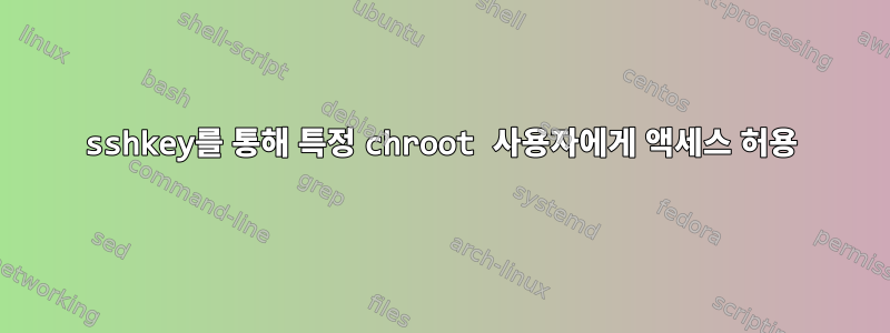 sshkey를 통해 특정 chroot 사용자에게 액세스 허용