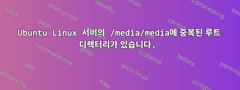 Ubuntu Linux 서버의 /media/media에 중복된 루트 디렉터리가 있습니다.