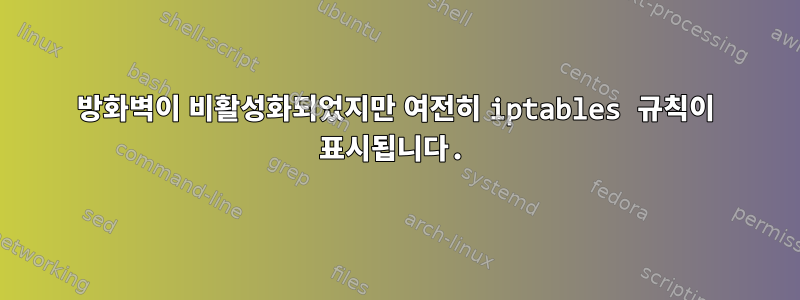 방화벽이 비활성화되었지만 여전히 iptables 규칙이 표시됩니다.