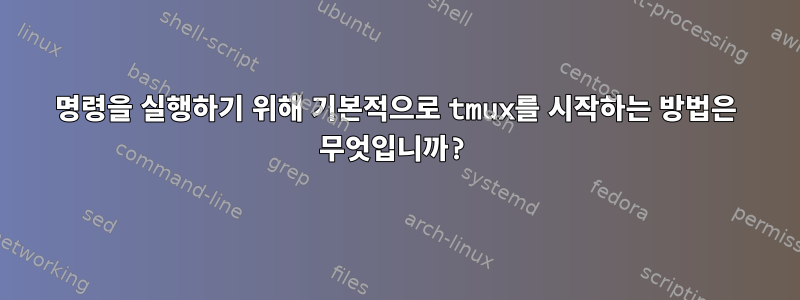 명령을 실행하기 위해 기본적으로 tmux를 시작하는 방법은 무엇입니까?