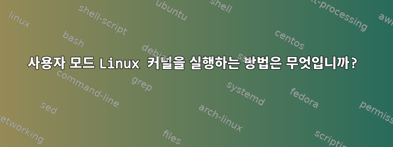 사용자 모드 Linux 커널을 실행하는 방법은 무엇입니까?