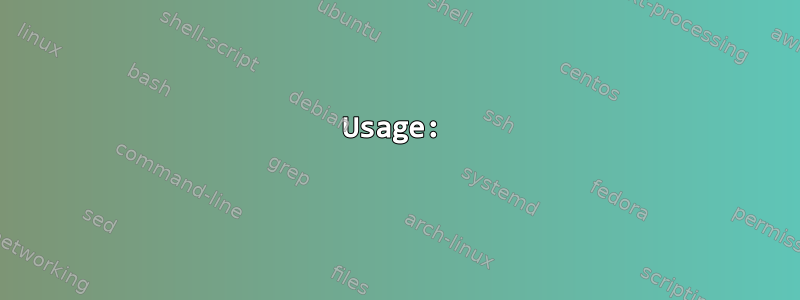 Usage: