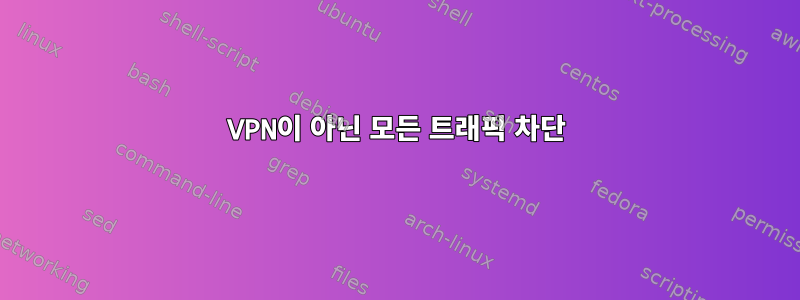 VPN이 아닌 모든 트래픽 차단