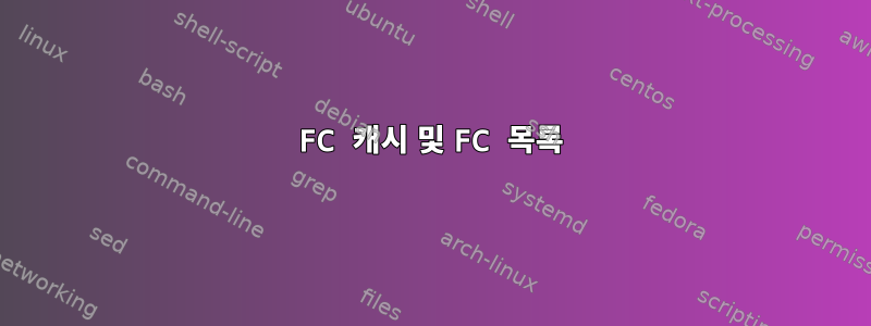 FC 캐시 및 FC 목록