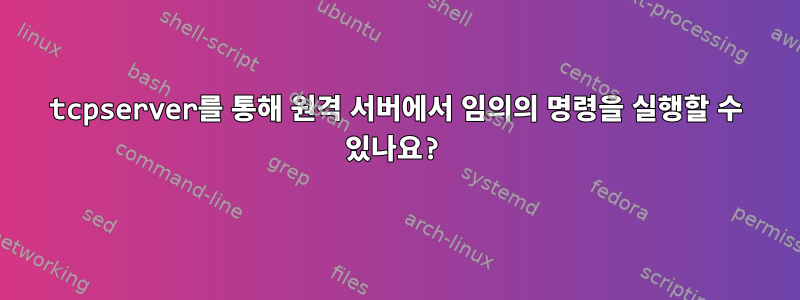 tcpserver를 통해 원격 서버에서 임의의 명령을 실행할 수 있나요?