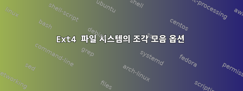 Ext4 파일 시스템의 조각 모음 옵션