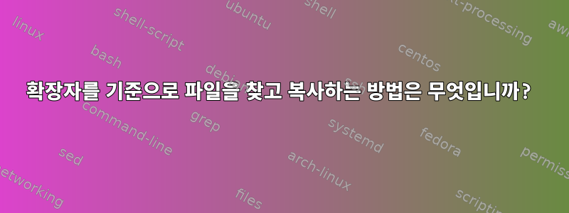 확장자를 기준으로 파일을 찾고 복사하는 방법은 무엇입니까?