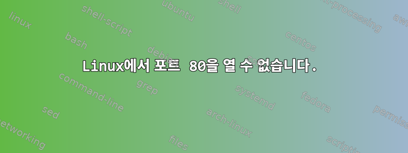 Linux에서 포트 80을 열 수 없습니다.