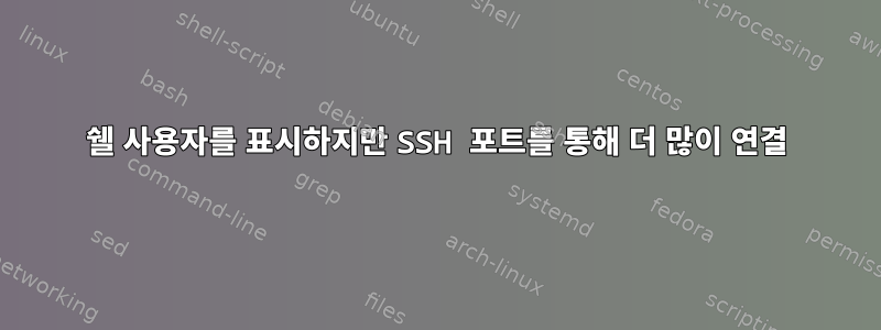 쉘 사용자를 표시하지만 SSH 포트를 통해 더 많이 연결