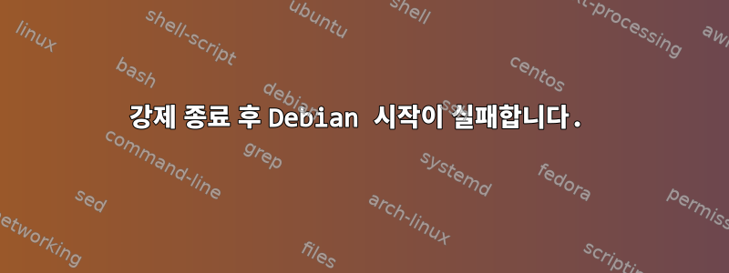 강제 종료 후 Debian 시작이 실패합니다.