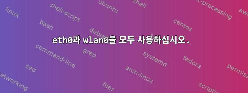 eth0과 wlan0을 모두 사용하십시오.