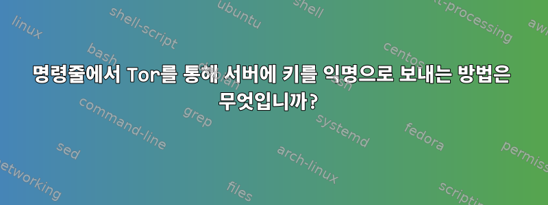 명령줄에서 Tor를 통해 서버에 키를 익명으로 보내는 방법은 무엇입니까?