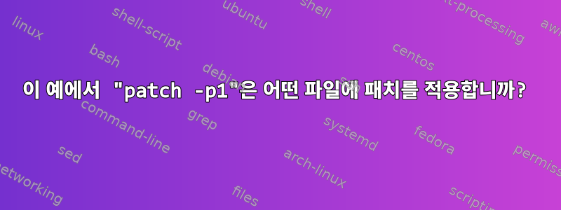 이 예에서 "patch -p1"은 어떤 파일에 패치를 적용합니까?