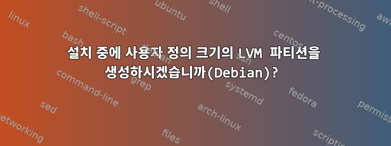 설치 중에 사용자 정의 크기의 LVM 파티션을 생성하시겠습니까(Debian)?