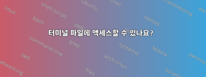 터미널 파일에 액세스할 수 있나요?