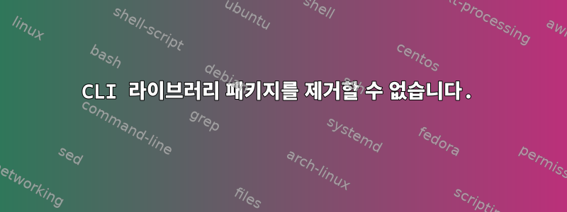 CLI 라이브러리 패키지를 제거할 수 없습니다.