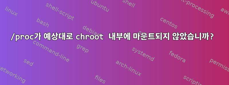 /proc가 예상대로 chroot 내부에 마운트되지 않았습니까?