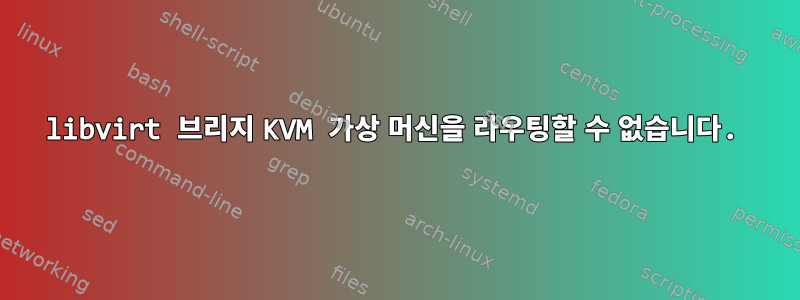 libvirt 브리지 KVM 가상 머신을 라우팅할 수 없습니다.