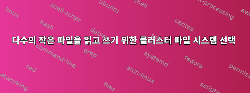 다수의 작은 파일을 읽고 쓰기 위한 클러스터 파일 시스템 선택