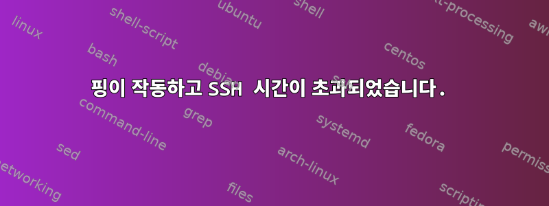 핑이 작동하고 SSH 시간이 초과되었습니다.