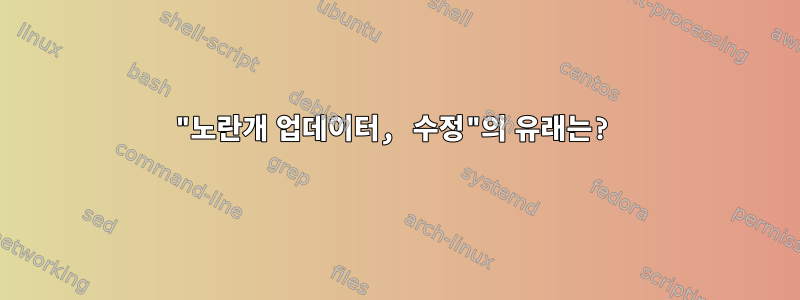 "노란개 업데이터, 수정"의 유래는?