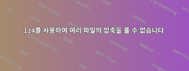 lz4를 사용하여 여러 파일의 압축을 풀 수 없습니다