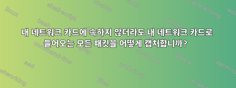 내 네트워크 카드에 속하지 않더라도 내 네트워크 카드로 들어오는 모든 패킷을 어떻게 캡처합니까?