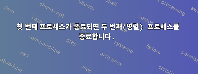 첫 번째 프로세스가 종료되면 두 번째(병렬) 프로세스를 종료합니다.