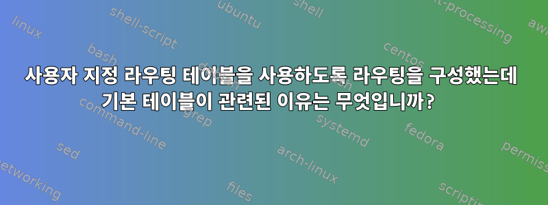 사용자 지정 라우팅 테이블을 사용하도록 라우팅을 구성했는데 기본 테이블이 관련된 이유는 무엇입니까?