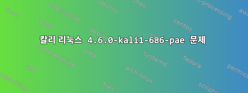 칼리 리눅스 4.6.0-kali1-686-pae 문제